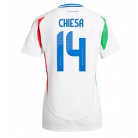 Camiseta Italia Federico Chiesa #14 Visitante Equipación para mujer Eurocopa 2024 manga corta